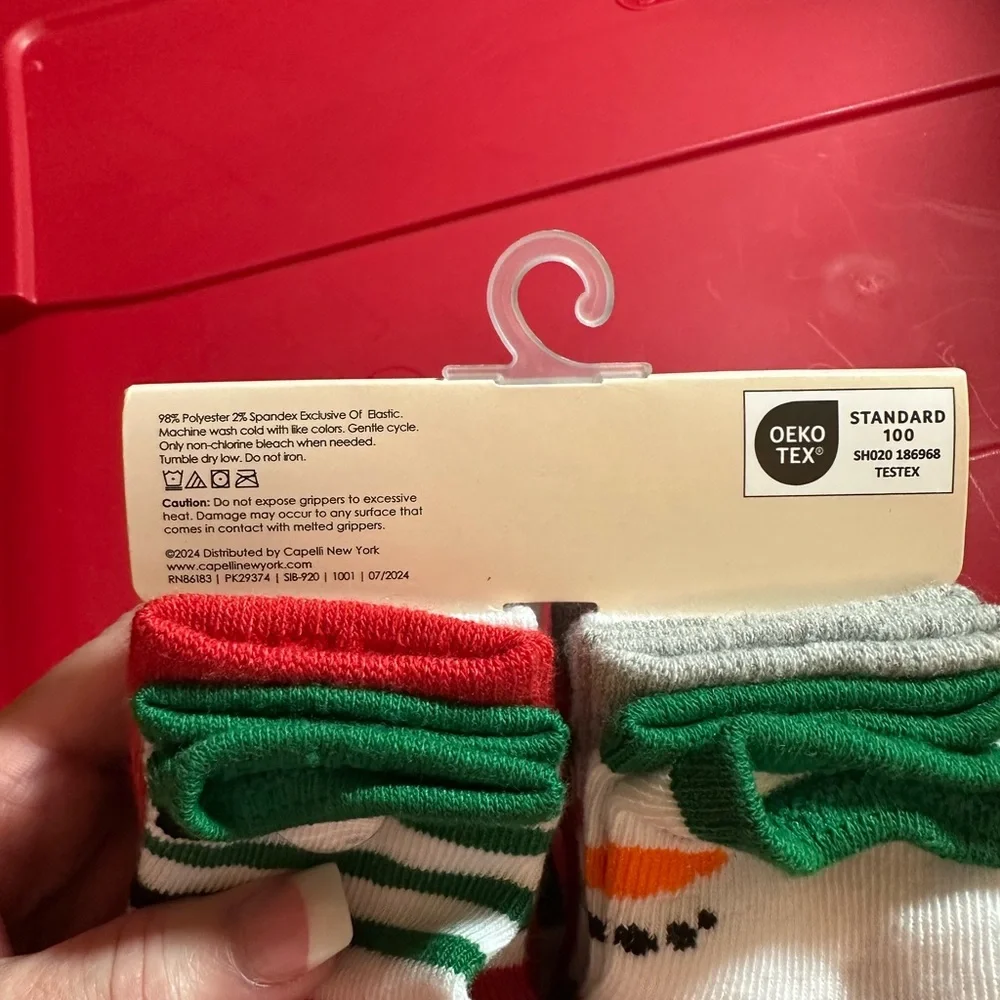 Capelli of New York Kids Holiday Socks - Green, Red, Black